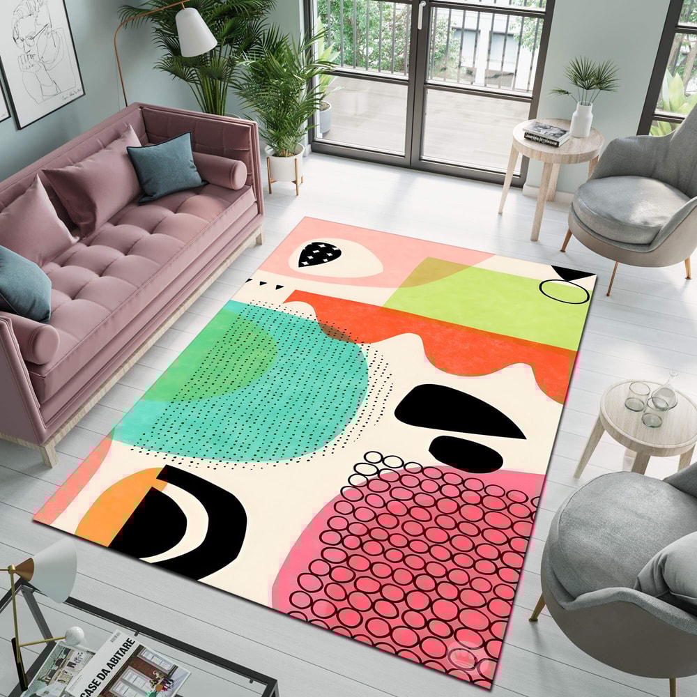 Boho Style Rug, Abstract Rug, Colourful Rug, Modern Rug, Aesthetic Rug, Home Decor Rug, Area Rug, Living Room Rug, Bedroom Rug, Runner Rug 1.jpg