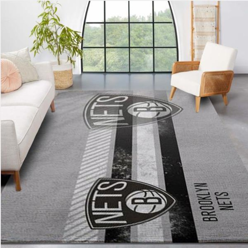Brooklyn Nets Nba Team Logo Nice Gift Home Decor Rectangle Area Rug.jpg