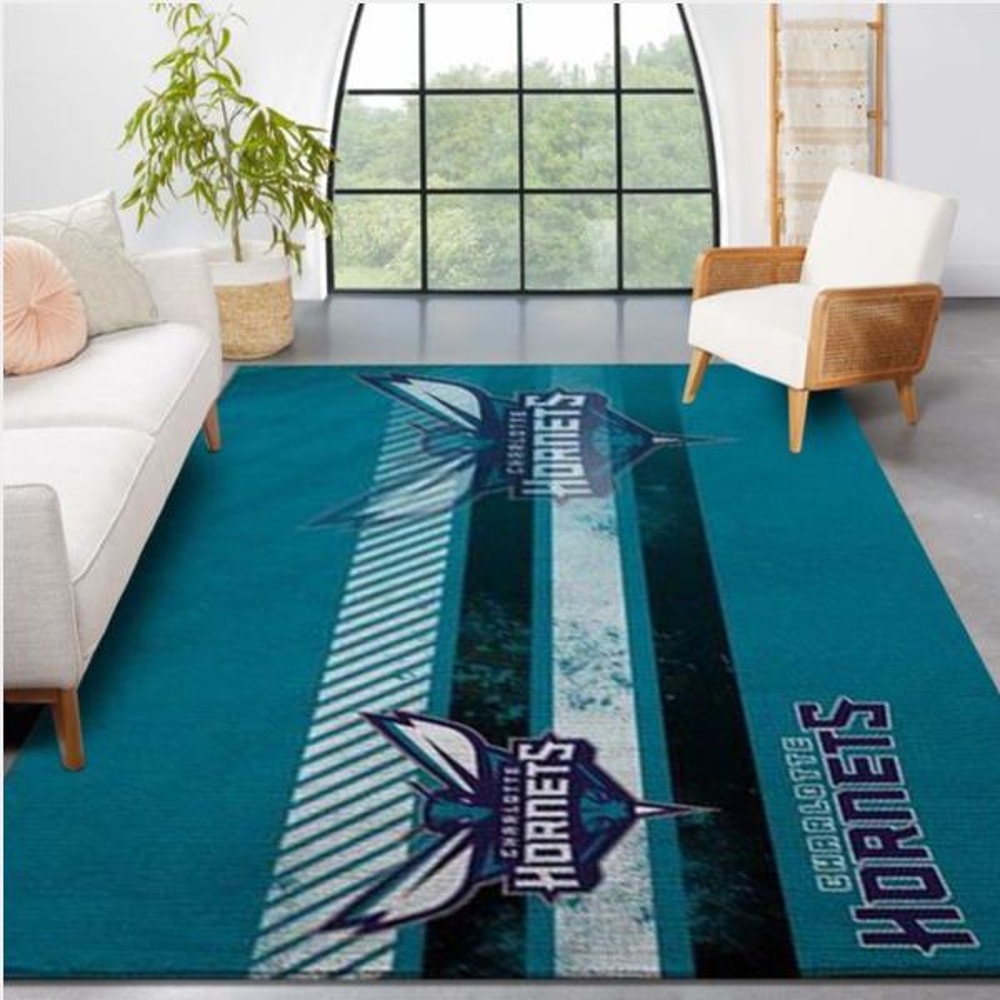 Charlotte Hornets Nba Team Logo Nice Gift Home Decor Rectangle Area Rug.jpg