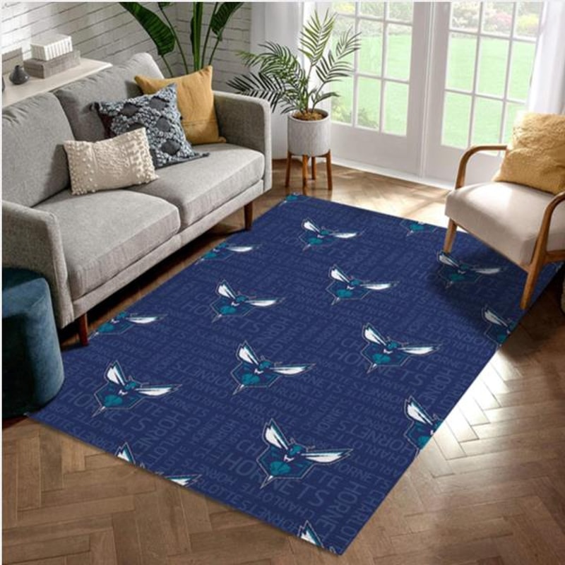 Charlotte Hornets Patterns NBA Area Rug Bedroom Rug Christmas Gift US Decor.jpg