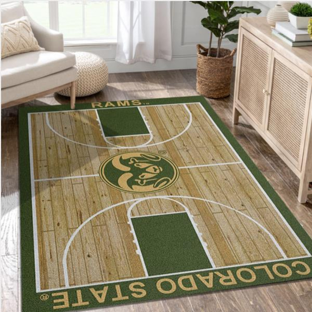 College Home Court Colorado State Basketball Team Logo Area Rug Living Room Rug Family Gift US Decor.jpg