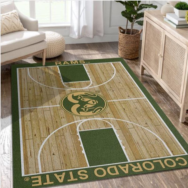 College Home Court Colorado State Basketball Team Logo Area Rug Living Room Rug Family Gift US Decor.jpg