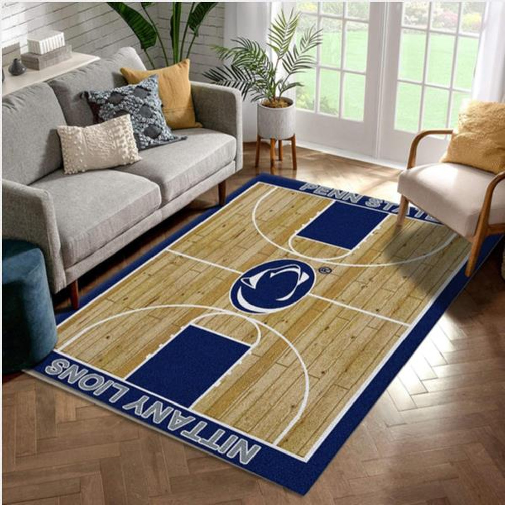 College Home Court Penn State Basketball Team Logo Area Rug Kitchen Rug Home US Decor.jpg