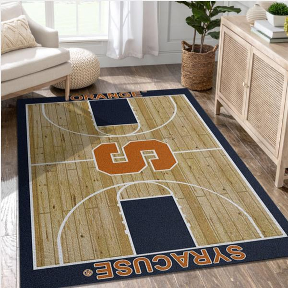 College Home Court Syracuse Basketball Team Logo Area Rug Bedroom Rug Home US Decor.jpg