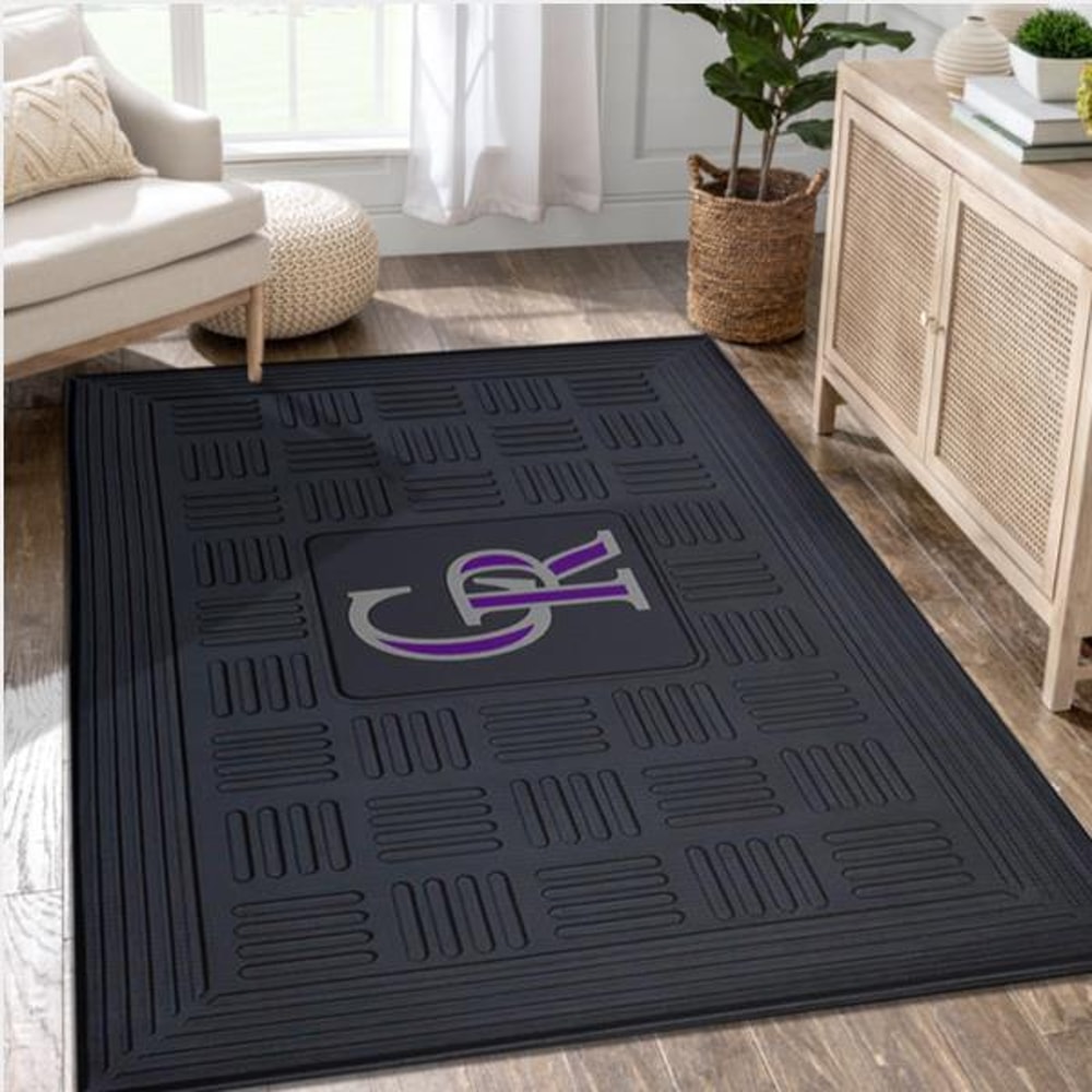 Colorado Rockies Medallion Mlb Team Logos Kitchen Rug Home Decor Floor Decor.jpg