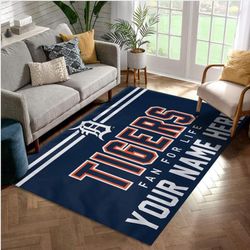 Detroit Tigers Personalized Mlb Area Rug Living Room Rug