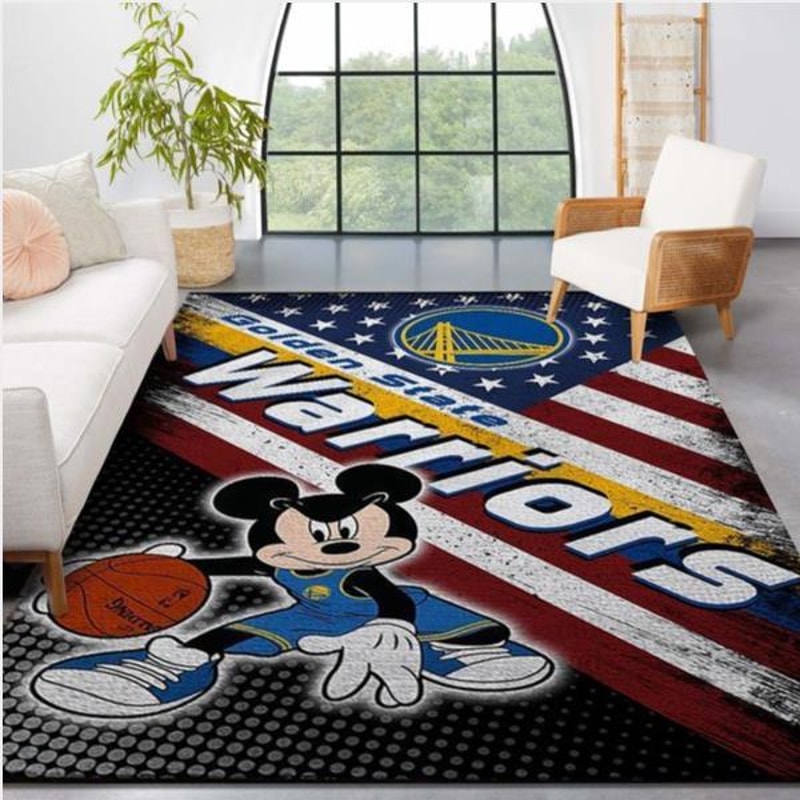 Golden State Warriors Nba Team Logo Mickey Us Style Nice Gift Home Decor Rectangle Area Rug.jpg