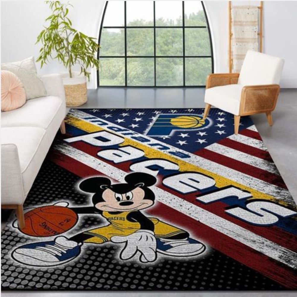Indiana Pacers Nba Team Logo Mickey Us Style Nice Gift Home Decor Rectangle Area Rug.jpg