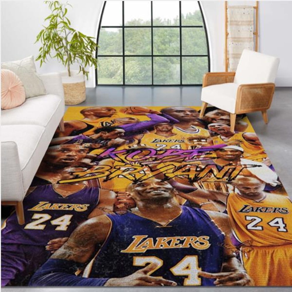 Kobe Bryant LA Lakers 24 Reangle Rug Living Room Rug.jpg