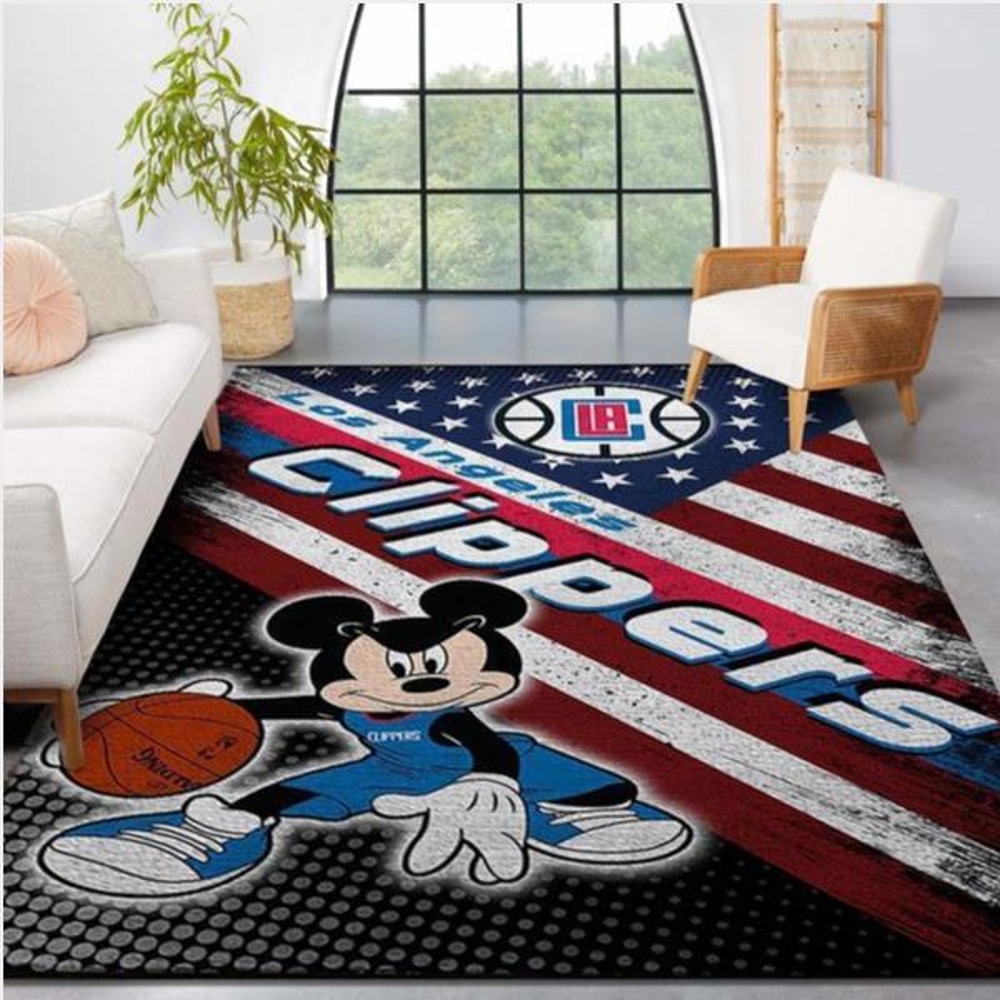 La Clippers Nba Team Logo Mickey Us Style Nice Gift Home Decor Rectangle Area Rug.jpg