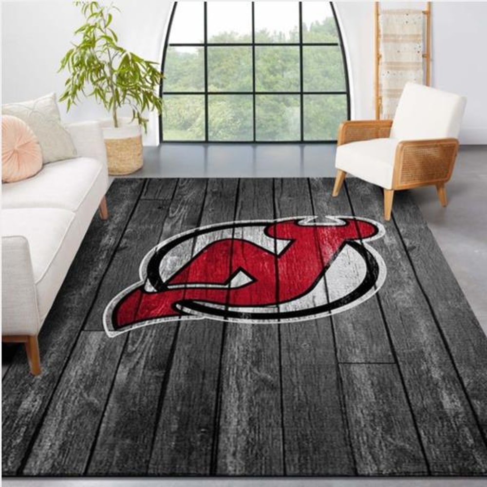 New Jersey Devils Nhl Team Logo Grey Wooden Style Nice Gift Home Decor Rectangle Area Rug.jpg