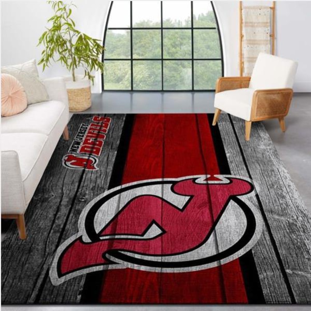 New Jersey Devils Nhl Team Logo Wooden Style Nice Gift Home Decor Rectangle Area Rug.jpg