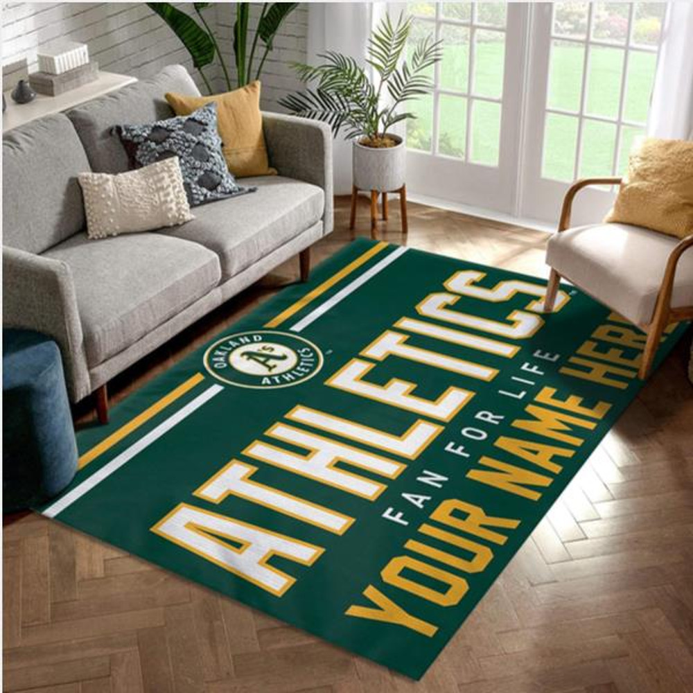Oakland Athletics Personalized MLB Reangle Area Rug Living Room Rug.jpg
