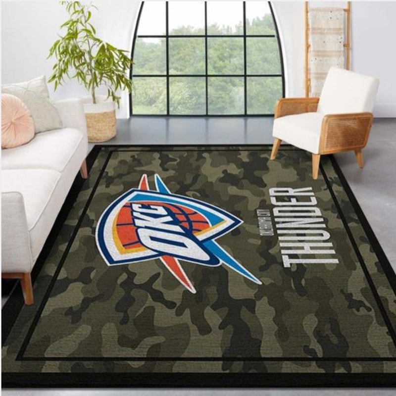 Oklahoma City Thunder NBA Team Logo Camo Style Nice Gift Home Decor Rectangle Area Rug.jpg