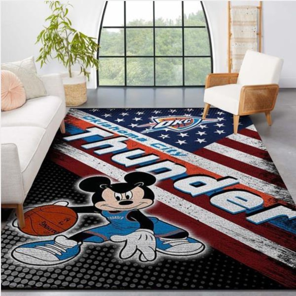 Oklahoma City Thunder Nba Team Logo Mickey Us Style Nice Gift Home Decor Rectangle Area Rug.jpg