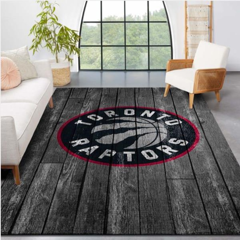 Toronto Raptors Nba Team Logo Grey Wooden Style Nice Gift Home Decor Rectangle Area Rug.jpg