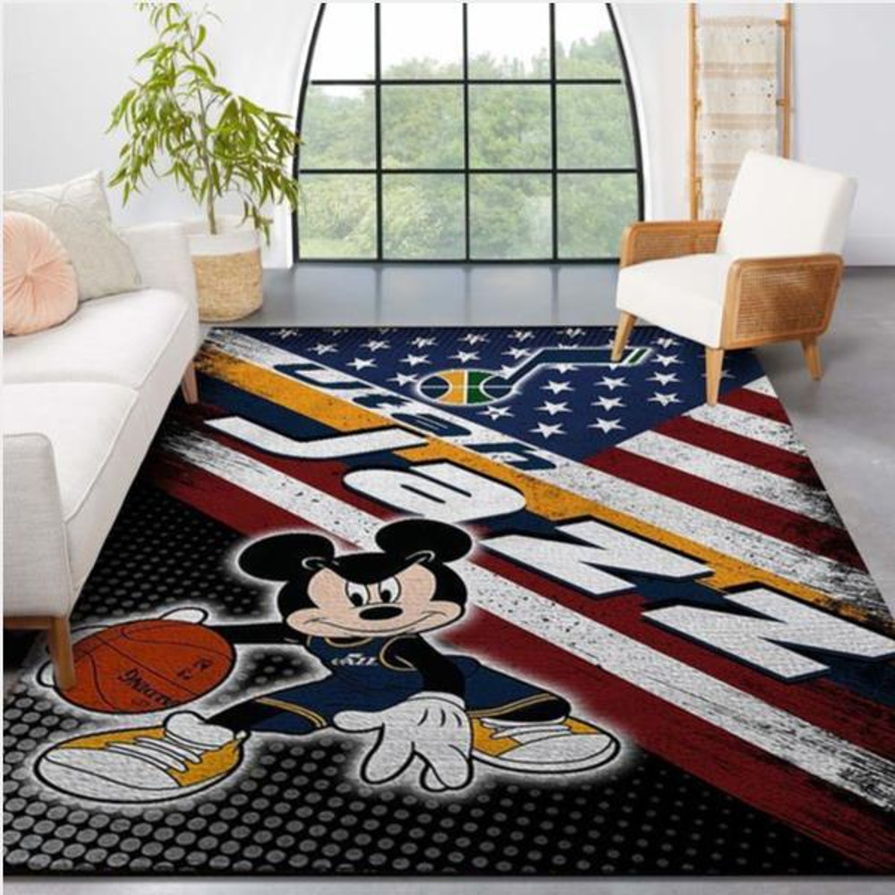 Utah Jazz NBA Team Logo Mickey Us Style Nice Gift Home Decor Rectangle Area Rug.jpg