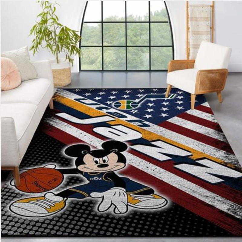 Utah Jazz NBA Team Logo Mickey Us Style Nice Gift Home Decor Rectangle Area Rug.jpg