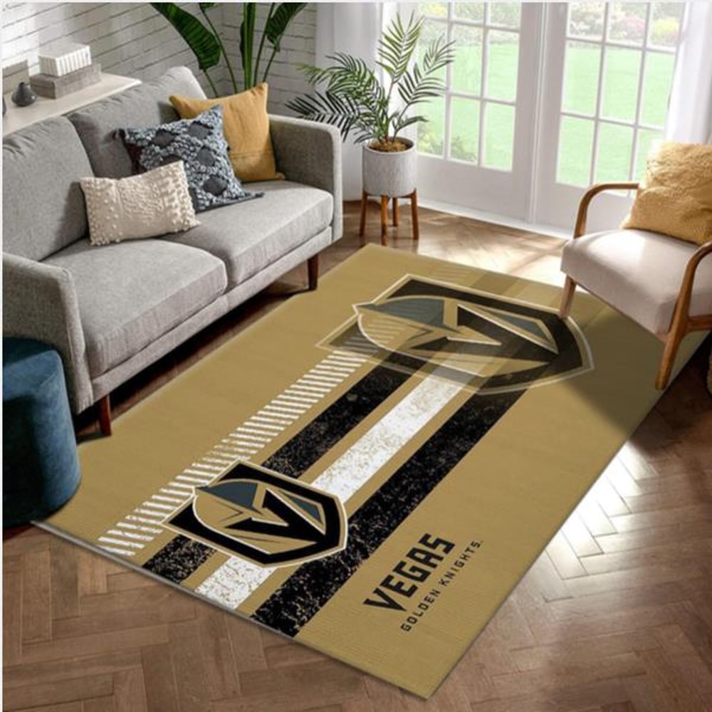 Vegas Golden Knights NHL Team Logo Nice Gift Home Decor Rectangle Area Rug.jpg