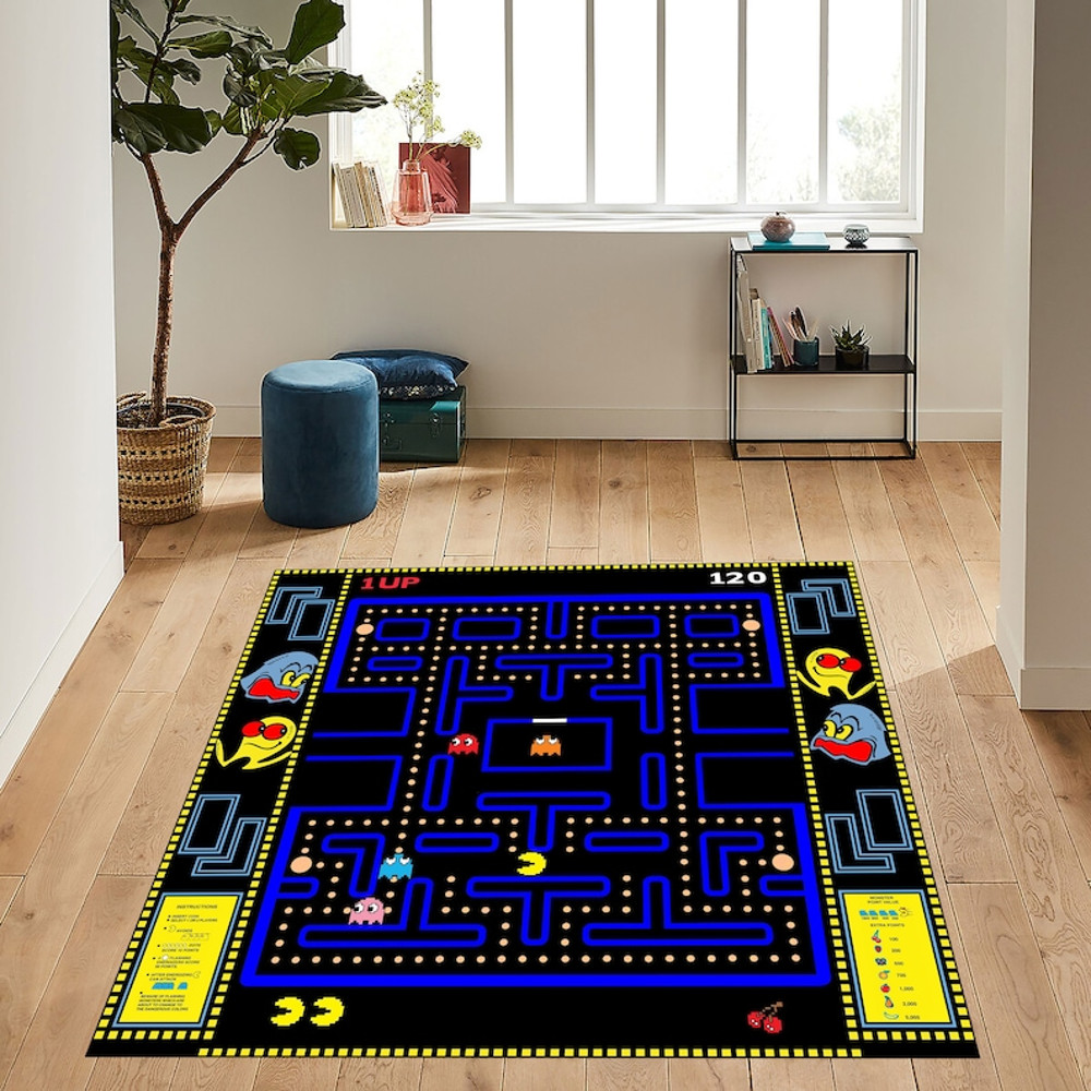 Retro Arcade Rug, Laser Tag Carpet, Arcade Bar Rug, Retro Game Rug, Fun Area Rug2.jpg