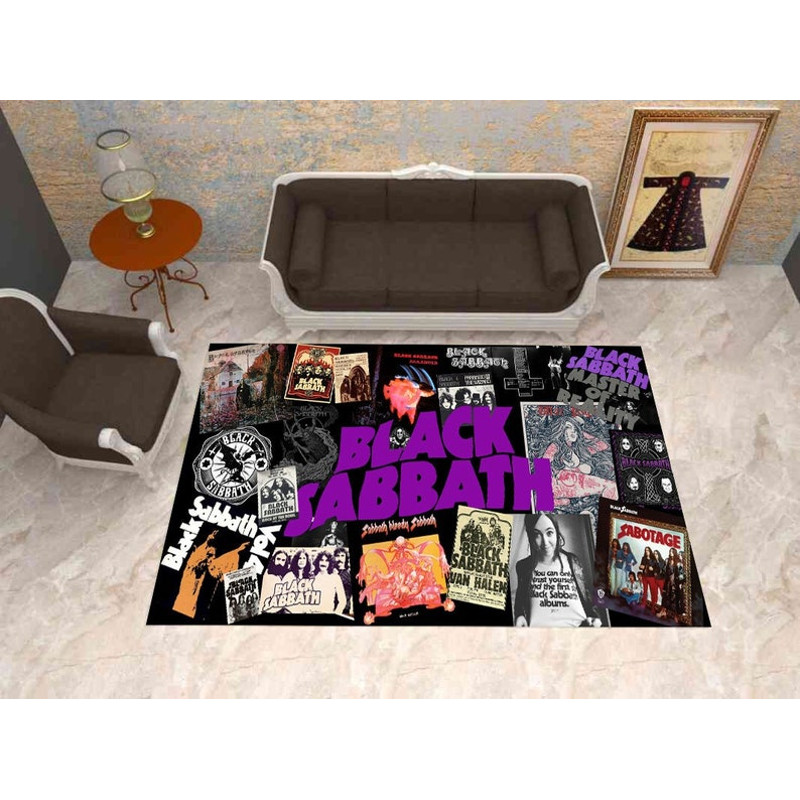 Black Sabbath Rug, Musician Room Decor, Music Carpet, Heavy Metal Rug1.jpg