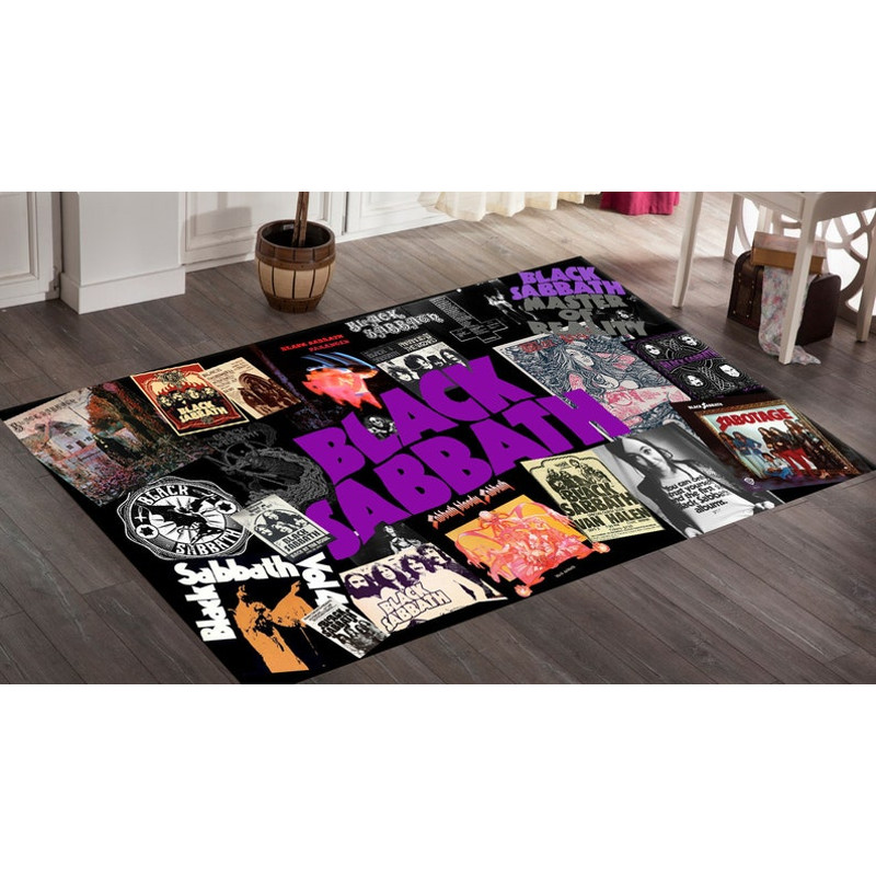 Black Sabbath Rug, Musician Room Decor, Music Carpet, Heavy Metal Rug2.jpg