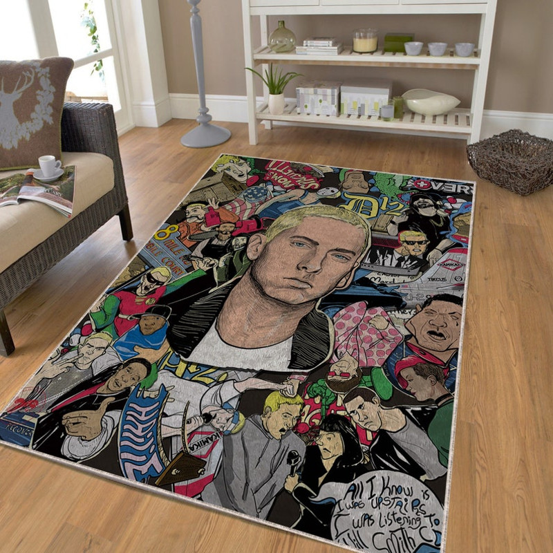 Eminem Portrait Rug, Cool Rapper Rug, Best Gift for Hip Hop Fans1.jpg