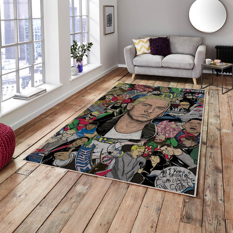 Eminem Portrait Rug, Cool Rapper Rug, Best Gift for Hip Hop Fans2.jpg