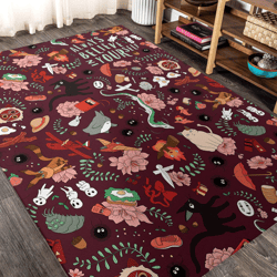 ghibli studio rug custom anime rug, customized rug, anime rug living room