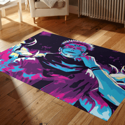 sukuna rug gift for anime lovers, anime inspired fan rug, anime rug, purple rug