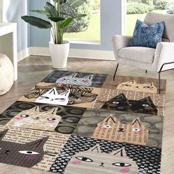 cat rugs, abstract cat rugs, cat lover rug, animal rug, custom rug, door mat, decorative rug, bath rug, area rug