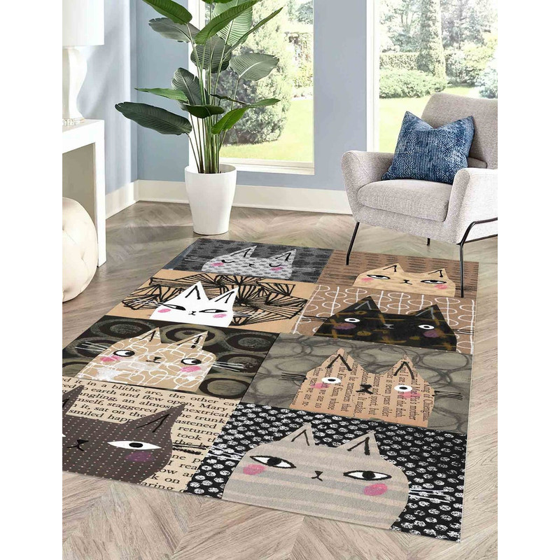 Cat Rugs, Abstract Cat Rugs, Cat Lover Rug, Animal Rug, Custom Rug, Door Mat, Decorative Rug, Bath Rug, Area Rug, Non-Slip Carpet,1.jpg