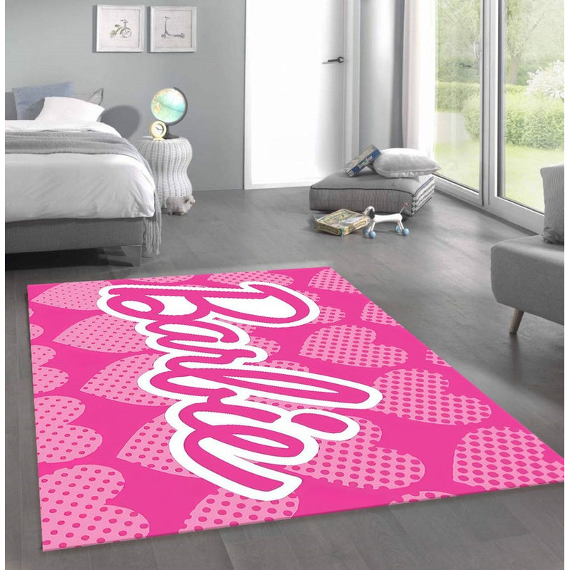 Barbie Font Rug , Kilim Rug, Bathroom Rug, High Quality, Non-Slip, Personalized Gift, Gift For Her, Kids Room Decor2.jpg