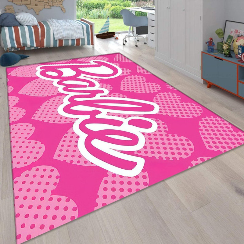 Barbie Font Rug , Kilim Rug, Bathroom Rug, High Quality, Non-Slip, Personalized Gift, Gift For Her, Kids Room Decor3.jpg