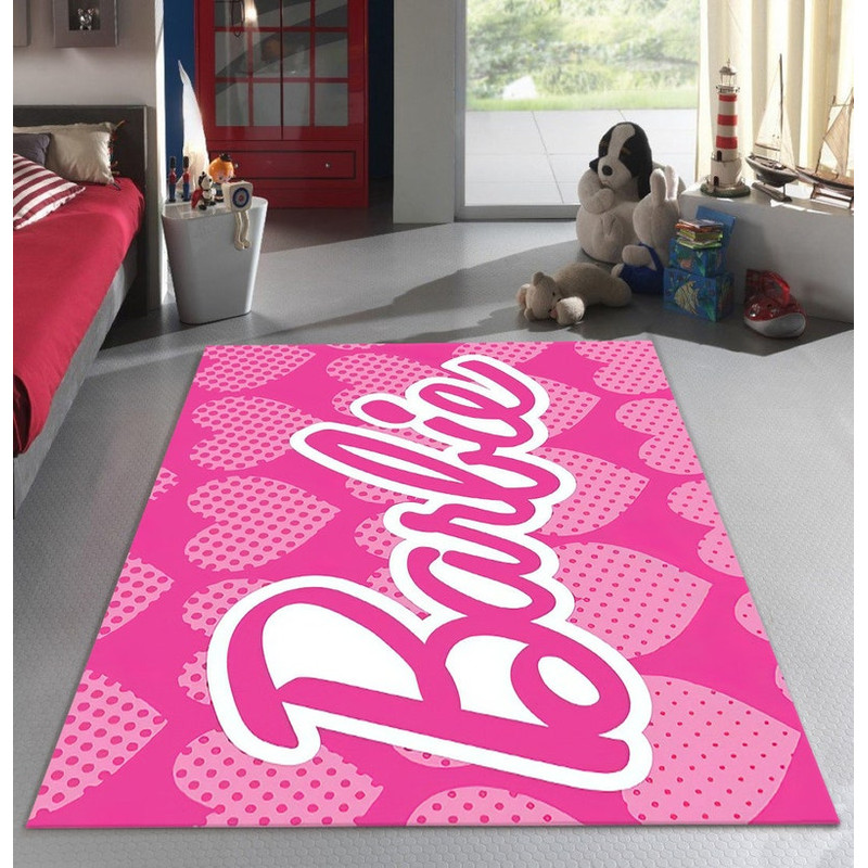 Barbie Font Rug , Kilim Rug, Bathroom Rug, High Quality, Non-Slip, Personalized Gift, Gift For Her, Kids Room Decor4.jpg