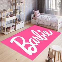 Barbie Font Rug - Personalized Gift - Living Room Rug - Area Rug - High Quality - Non-Slip - Pink Room - Kids Room Decor