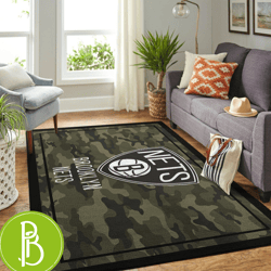 brooklyn nets camouflage nba living room carpet rug unique nba themed decor