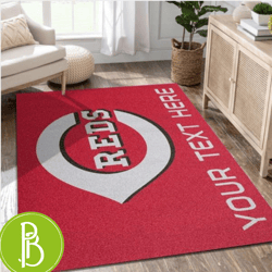 Customizable Cincinnati Reds Personalized Accent Rug Mlb Living Room Decor