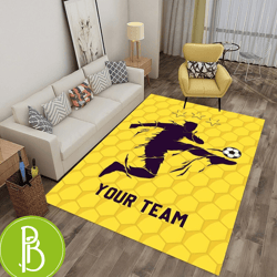 Football And Soccer Vortex Colorful Custom Popular Modern Office Living Room Rug
