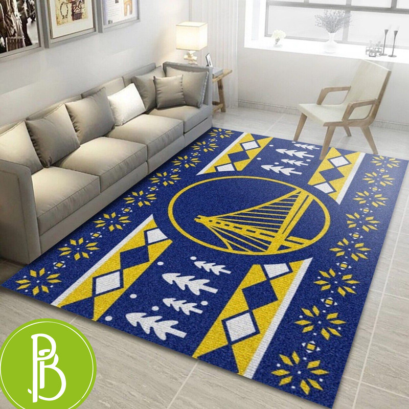 Golden State Warriors Christmas Nba Rug Home Decor Get In The Holiday Spirit With Your Team - Print My Rugs.jpg
