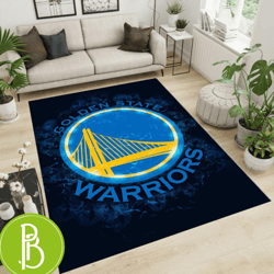 Golden State Warriors Inspired Rug Carpet Area Rug Sporty Decor For Basketball Fans