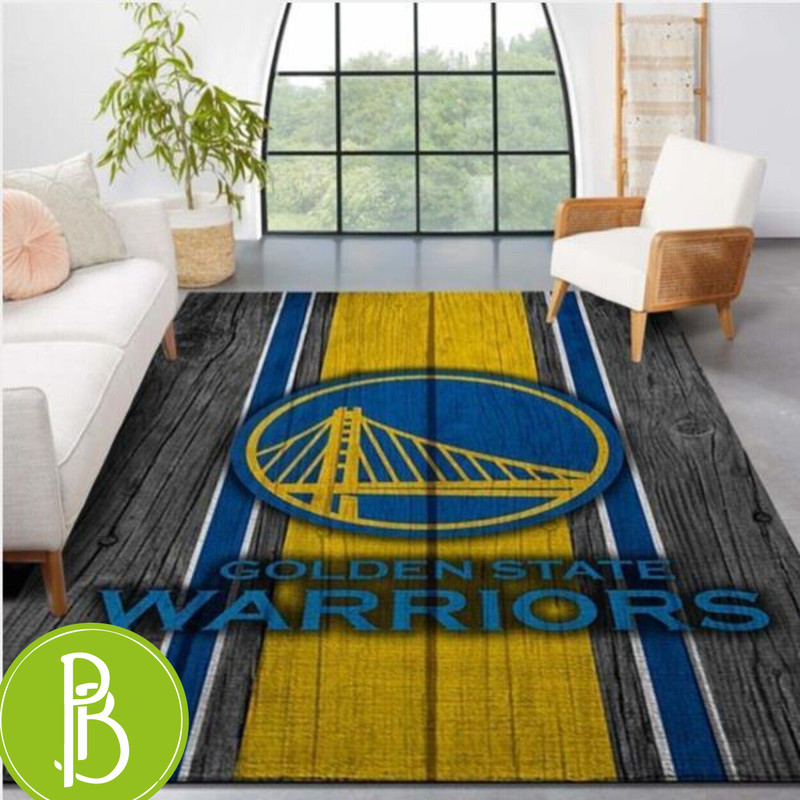 Golden State Warriors Nba Team Logo Wooden Style Nice Gift Home Decor - Print My Rugs.jpg