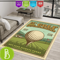 Golf Ball Pattern Rug Aesthetic Sports Decor For Your Bedroom