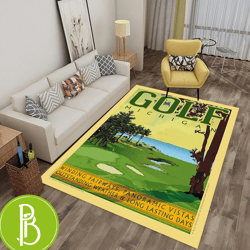 Golf Enthusiast'S Michigan Rug Non Slip Artistic Living Room Area Rug