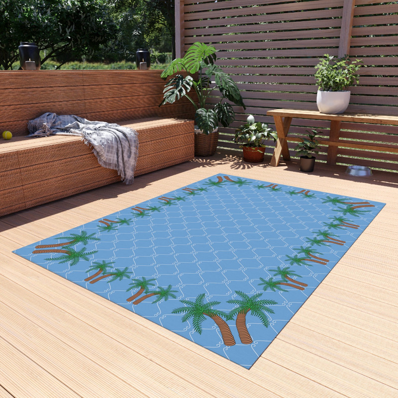 Palm Tree Patio Rug Beach Patio Rug Palm Tree Rug Coastal Patio Rug Beach Rug Coastal Rug Tropical Patio Rug Tropical Rug Outdoor Rug.jpg
