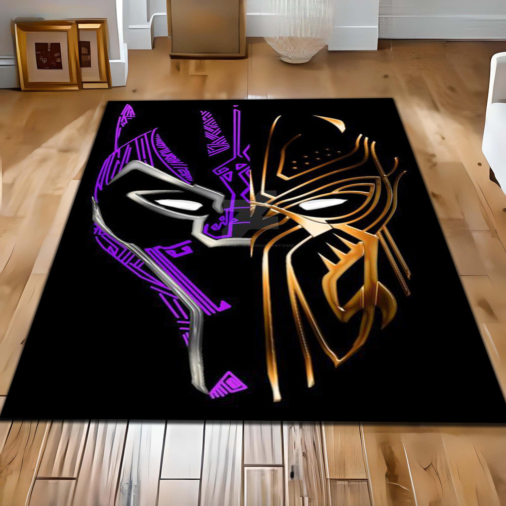 Purple Rug, Gold Rug, BlackPanther Rug, Avenger Rug, Black Panther Rug, Wakanda Rug Mat, Kids Room Rug, Custom Rug, Floor Rug,Non Slip Based.jpg