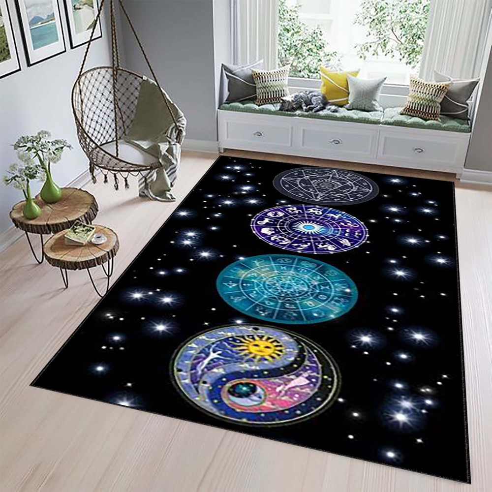 Zodiac Rug, Pentagram Rug, Horoscope Rug, Yin Yang Rug, Amazing Rug, Game Room Rug, Kids Room Rug, Space Decor Rug, Indoor Rug, Floor Rug,.jpg