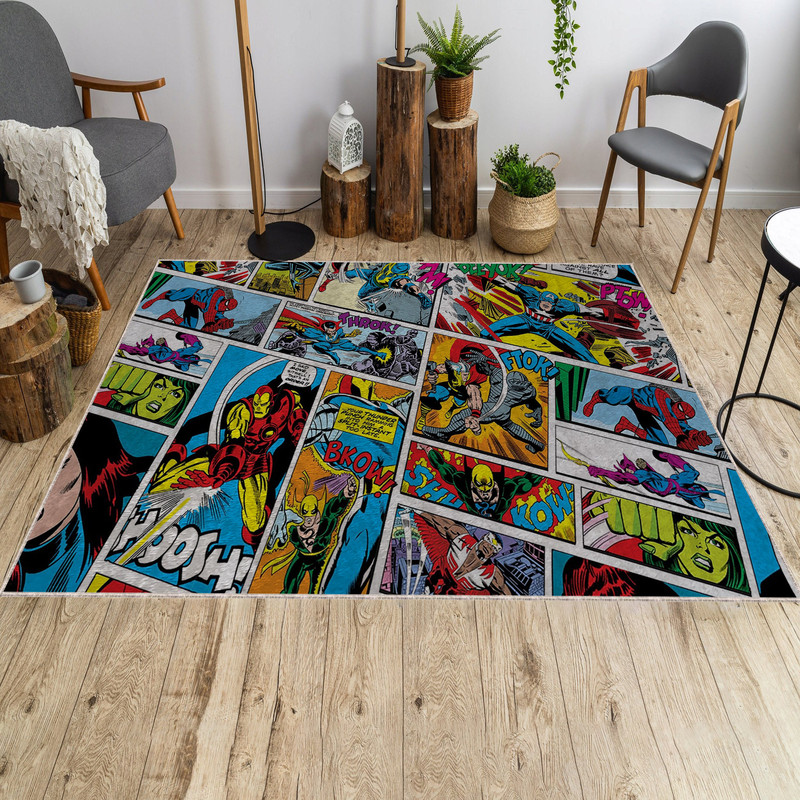 Comics Rug, Captain America Comic Book Rug, Spiderman Comics Rug.jpg
