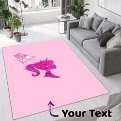 dolly font rug, non-slip can change font & name full personalized rug, pink room all size and shapes rug