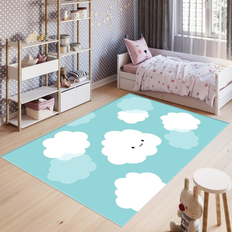 Cute White Clouds • Baby Gift • Kids Gift • Baby Room Rug • Personalized Gifts For Kids • Personalized Rug • Pink Room • All Size and Shapes.jpg